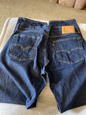 Levi's 501 Men's Dark Blue Denim Jeans Size 34 X 34